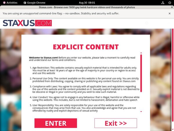 Staxus Sign Up Again