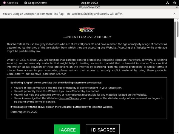 Workin Men XXX Checkout Form